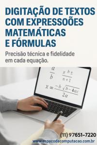 Digitação de Textos com Expressões e Fórmulas Matemáticas