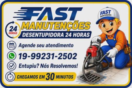 19-99231-2502 Desentupidora no Jardim Campos Elíseos em Campinas - Desentupidora Fast Manutenções.